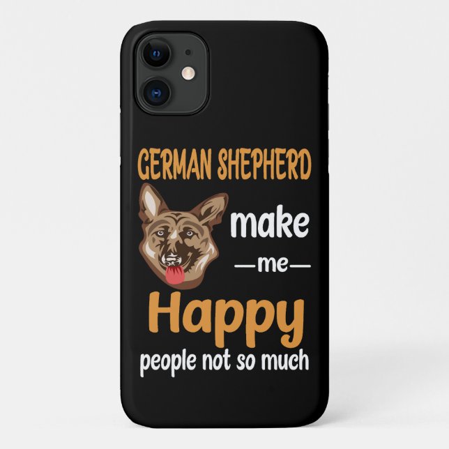 Capa Para iPhone 11 german shepherd 12 Me Torna Pessoas Felizes Não Mu (Verso)