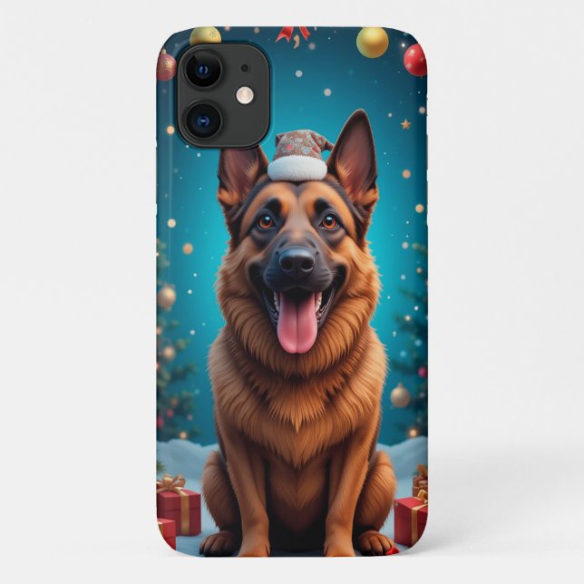 Capa Para iPhone 11 German shepherd, sentado (Verso)