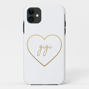 Capa Para iPhone 11 Gigi Elegante Ouro Gradient Heart Gift