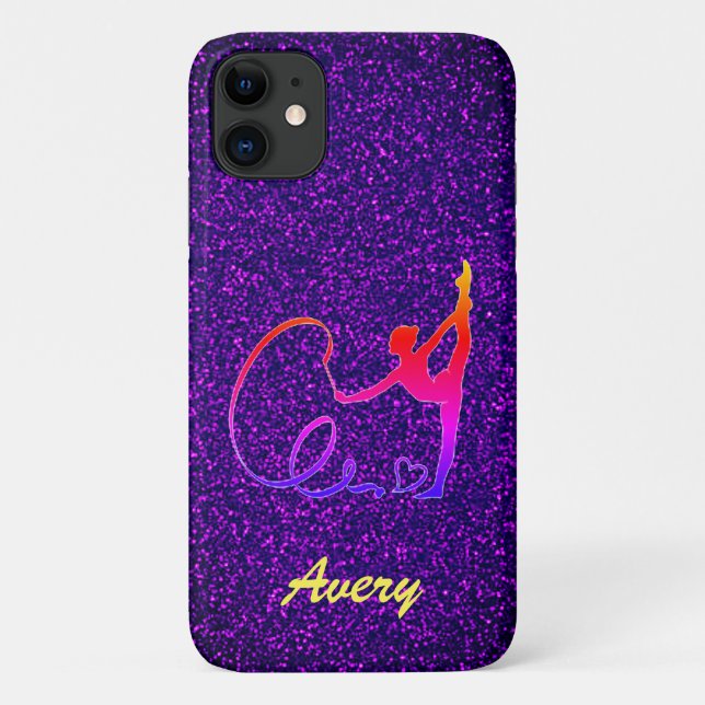 Capa Para iPhone 11 Ginástica Rítmica Purple Sparkle (Verso)