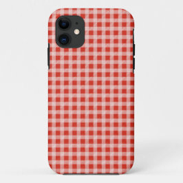 Capa Para iPhone 11 gingham vermelho e branco