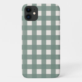 Capa Para iPhone 11 Gingham Xadrez Verde Buffalo