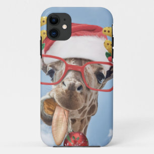 Capa Para iPhone 11 Girafa de Natal