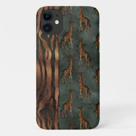 Capa Para iPhone 11 Girafa do Tiger da Selva bonito