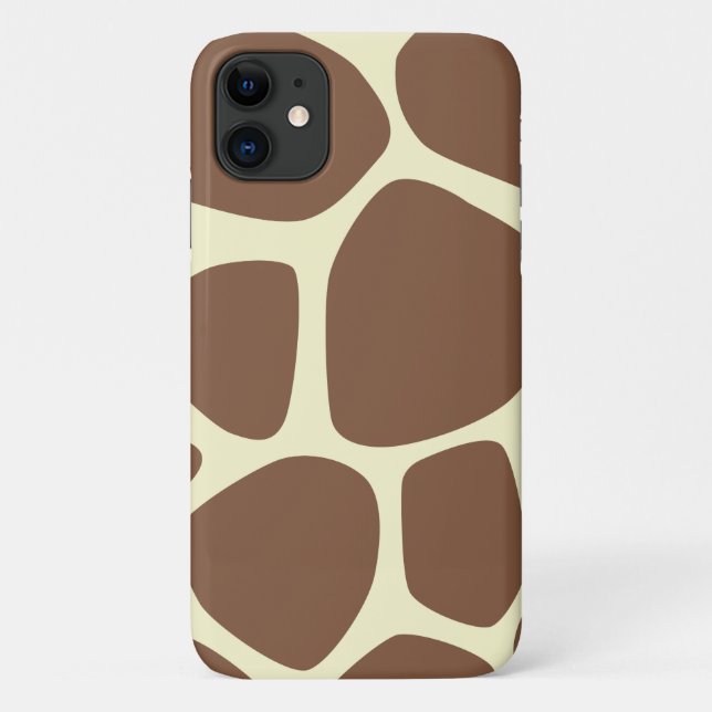 Capa Para iPhone 11 Giraffe Impressão, Brown Giraffe, Impressão Animal (Verso)