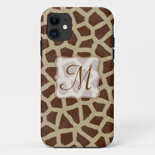 Capa Para iPhone 11 Giraffe Spot Animal Print Monograma IPHONE 5 Caso (Verso)