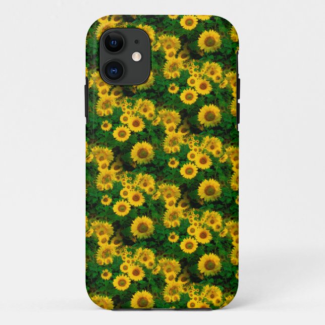Capa Para iPhone 11 girassóis amarelos (Verso)