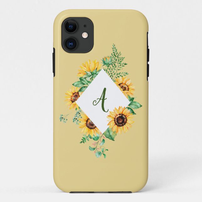 Capa Para iPhone 11 Girassóis Inicializados (Verso)