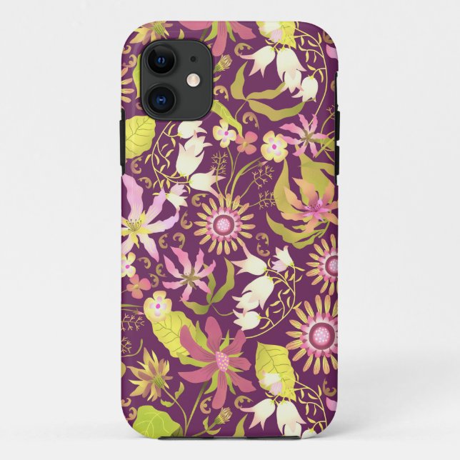 Capa Para iPhone 11 Glamor Floral Brown (Verso)