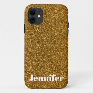 Capa Para iPhone 11 Glitter Dourado Menino Personalizado