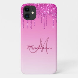 Capa Para iPhone 11 Glitter Pink Name Sparkles Glam Girly Bonito