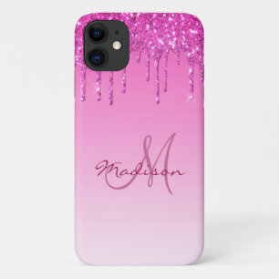 Capa Para iPhone 11 Glitter Pink Name Sparkles Glam Girly Bonito