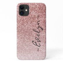 Glitter rosa de tendência personalizada