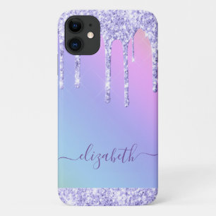 Capa Para iPhone 11 Glitter Roxo - Arco-Íris Personalizado