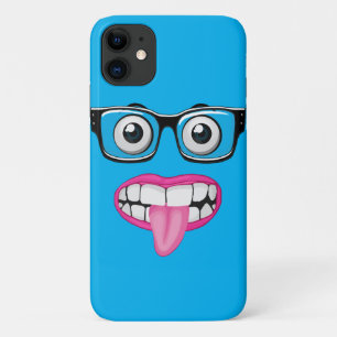 Capa Para iPhone 11 globos oculares com óculos e boca