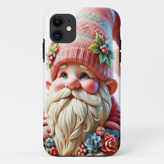 Capa Para iPhone 11 Gnomo florido (Verso)