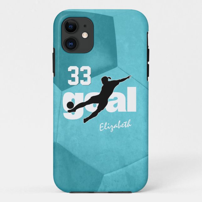 Capa Para iPhone 11 Goal jogador de futebol feminino nome jersey numbe (Verso)