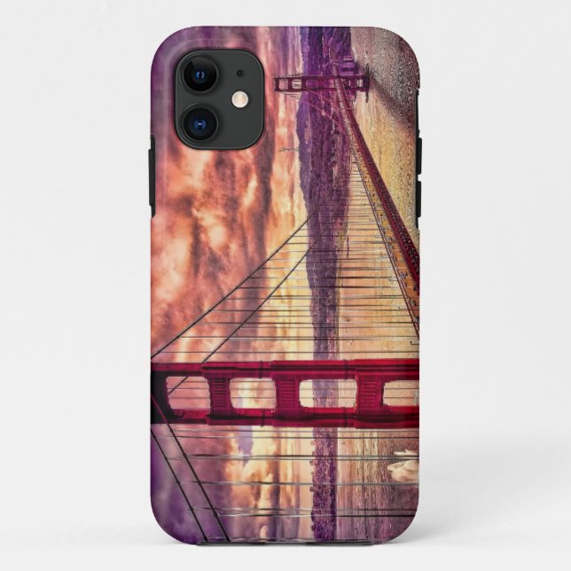 Capa Para iPhone 11 Golden gate bridge em San Francisco, Califórnia (Verso)