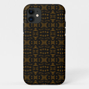 Capa Para iPhone 11 Golden Obsidian Tribal Ikat Pattern