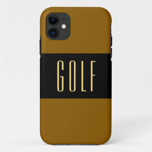 Capa Para iPhone 11 GOLF Divertido Amplo Ouro Preto Largo Moderno Stri
