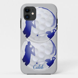 Capa Para iPhone 11 Golfer Golf Ball com o nome personalizado do Man G
