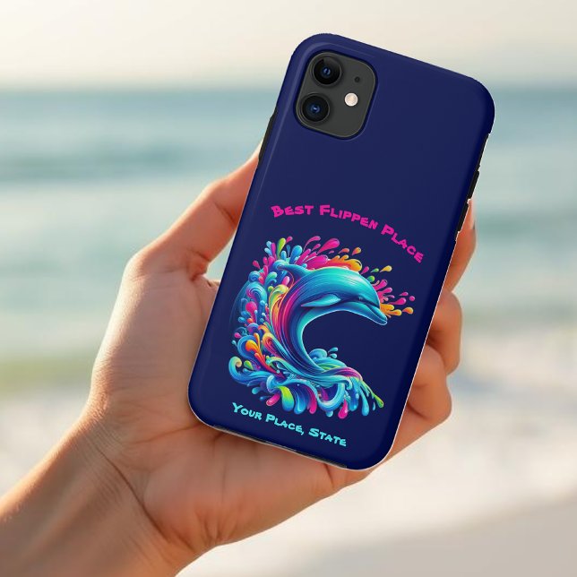 Capa Para iPhone 11 Golfinho Colorido (Colorful Dolphin Splash- Dolphin-Phone Case-Fisherman core-Dopamine Dressing)