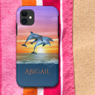 Capa Para iPhone 11 Golfinhos Sunset Personalizados, Vibrantes, Puland