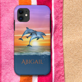 Capa Para iPhone 11 Golfinhos Sunset Personalizados, Vibrantes, Puland