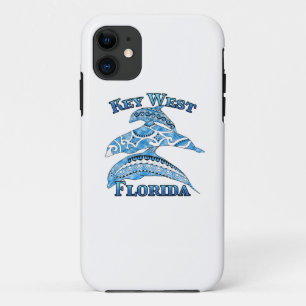 Capa Para iPhone 11 Golfinhos Tribais Chave de Férias na Flórida Ocide
