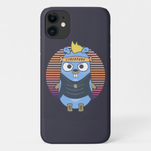 Capa Para iPhone 11 Gopher Golang no estilo cyberpunk