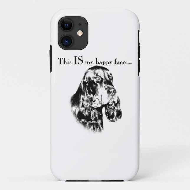 Capa Para iPhone 11 Gordon Setter Happy Face (Verso)