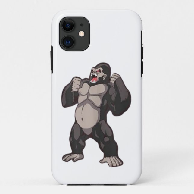 Capa Para iPhone 11 Gorila Rugindo Macaco Primata (Verso)