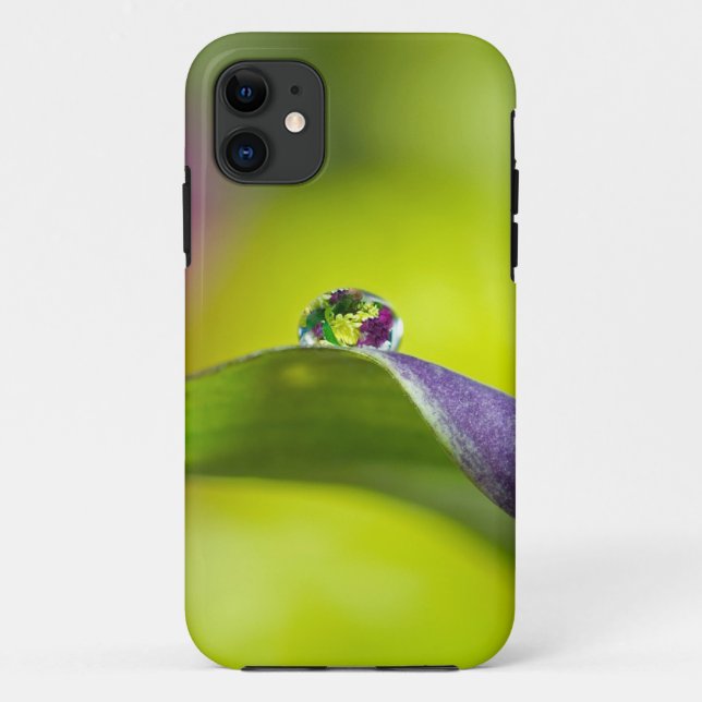 Capa Para iPhone 11 gota de água floral (Verso)