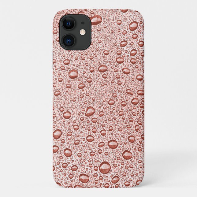 Capa Para iPhone 11 Gotas de água de pessegueira laranja (Verso)