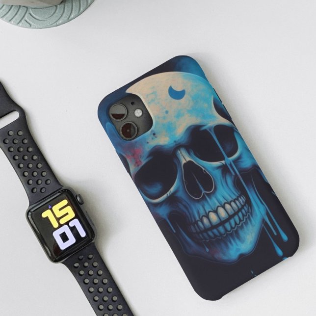 Capa Para iPhone 11 Gotejamento de Caveira Lunar - Artístico (Criador carregado)