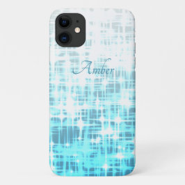 Capa Para iPhone 11 Gradiente Branco Azul Brilho Faíscas Personalizado