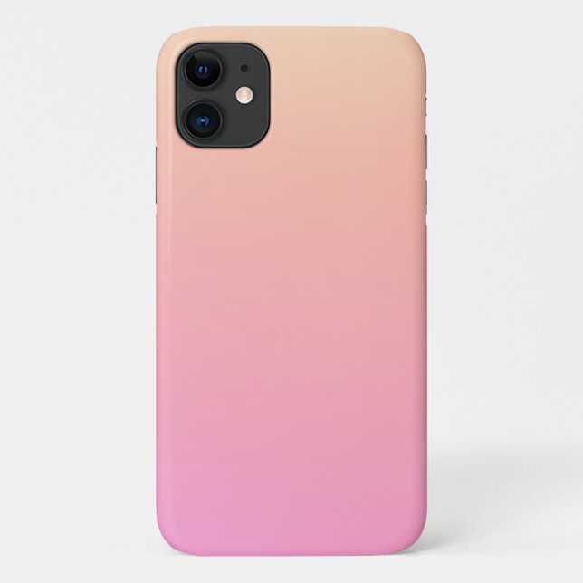 Capa Para iPhone 11 Gradiente de pêssego e rosa (Verso)