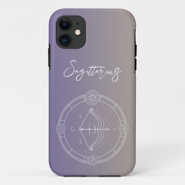 Capa Para iPhone 11 Gradiente de sinal de estrela do horóscopo-zodiaco (Verso)