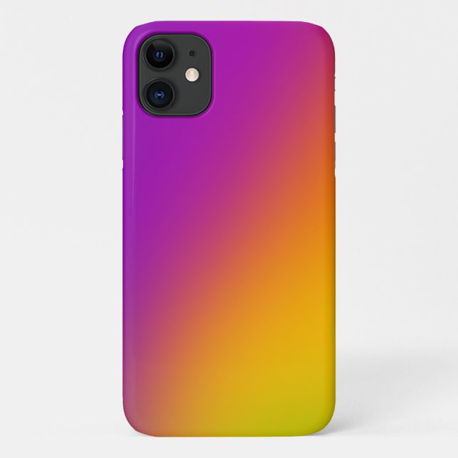 Capa Para iPhone 11 Gradiente Diagonal Magenta a Amarelo (Verso)