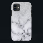 Capa Para iPhone 11 Gradiente do Mármaco Leve Branca de Prata Glamoros<br><div class="desc">Este design elegante e feminino perfeito para a moda da moda e na moda. Ele apresenta um gradiente cintilante brilhante prateado em cima de um fundo de padrão de mármore preto e branco. É glamouroso, chico, luxuoso, moderno e clássico. ***NOTA DE DESIGN IMPORTANTE: Para qualquer solicitação de design personalizada, como...</div>