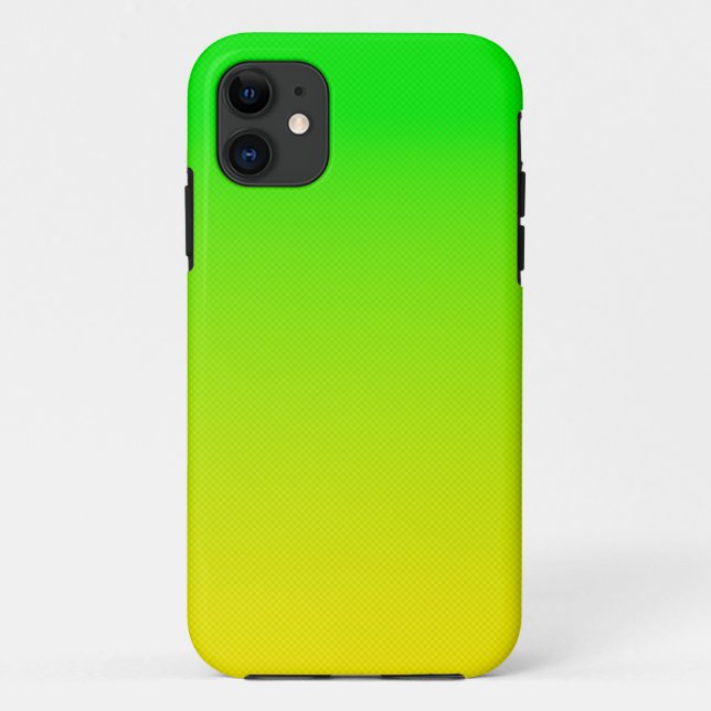 Capa Para iPhone 11 Gradiente néon verde e amarelo (Verso)