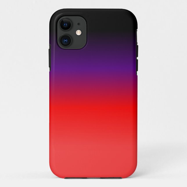 Capa Para iPhone 11 Gradiente Preto, Roxo e Vermelho (Verso)