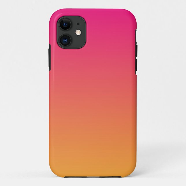Capa Para iPhone 11 Gradiente rosa e laranja (Verso)