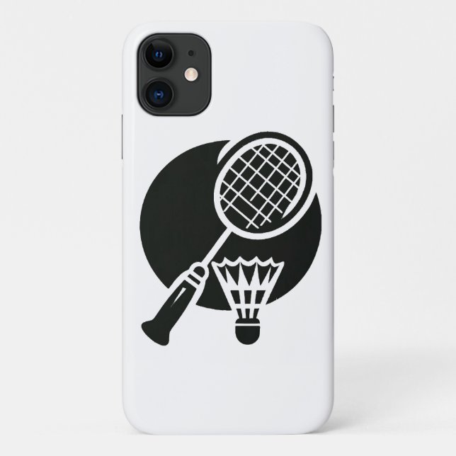 Capa Para iPhone 11 Gráfica de Badminton (Verso)