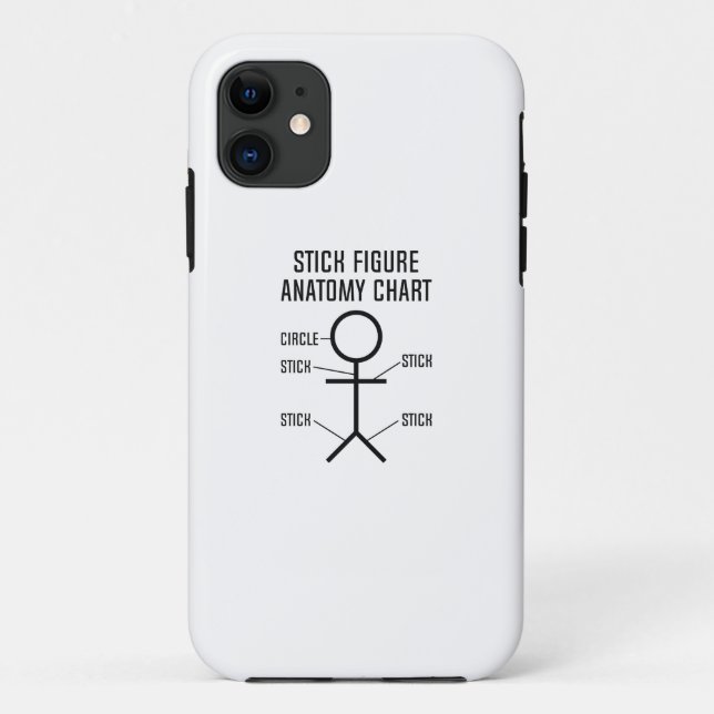 Capa Para iPhone 11 Gráfico de Anatomia do Stick Figure (Verso)