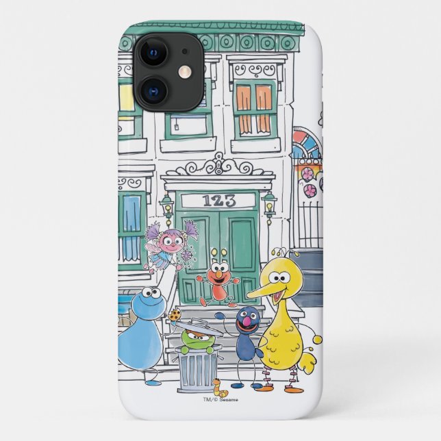 Capa Para iPhone 11 Gráfico de Sesame Pals Doodley (Verso)
