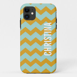 Capa Para iPhone 11 Gráfico padrão do diafragma amarelo, seu nome