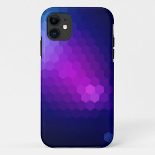 Capa Para iPhone 11 Gráfico sem costura hexagonal roxo