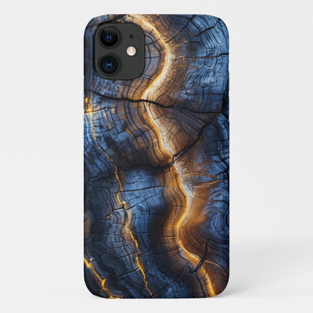 Capa Para iPhone 11 Grafisches Holzdesign (Verso)