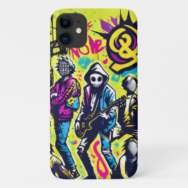 Capa Para iPhone 11 Grafite de Banda de Arte na Rua Punk Rock